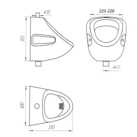 Писсуар настенный "ОРИОН" (Sanita) г.Самара