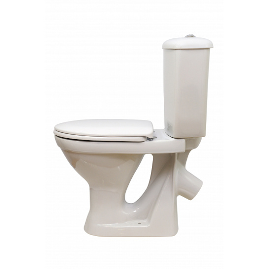 Унитаз-компакт Оскольская керамика Суперкомпакт косой выпуск, однорежимная арматура, нижний  подвод, сиденье