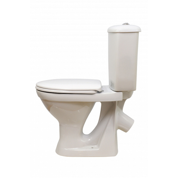 Унитаз-компакт Оскольская керамика Суперкомпакт косой выпуск, однорежимная арматура, нижний  подвод, сиденье