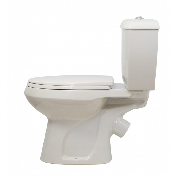 Унитаз-компакт Оскольская керамика Элисса-Антивсплеск косой выпуск, однорежимная арматура, нижний  подвод, сиденье