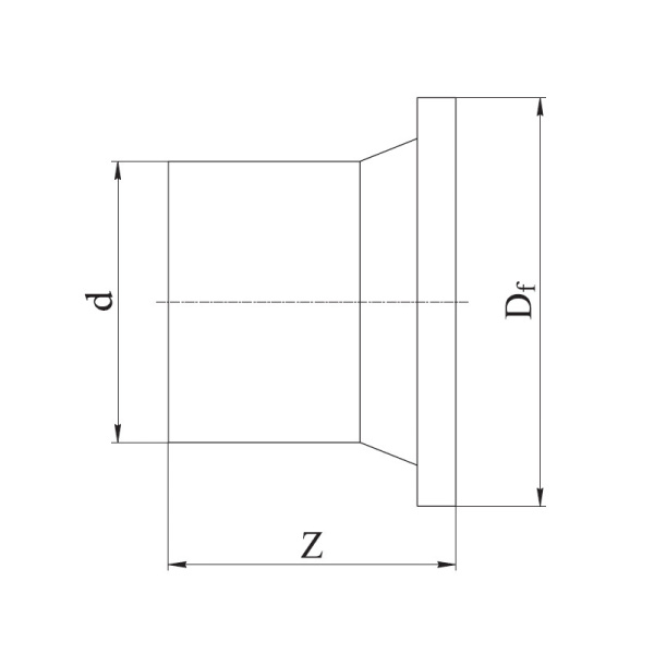 Втулка под фланец удлиненная литая, ПЭ-100 D=90 мм SDR 17, Группа Полипластик, Россия