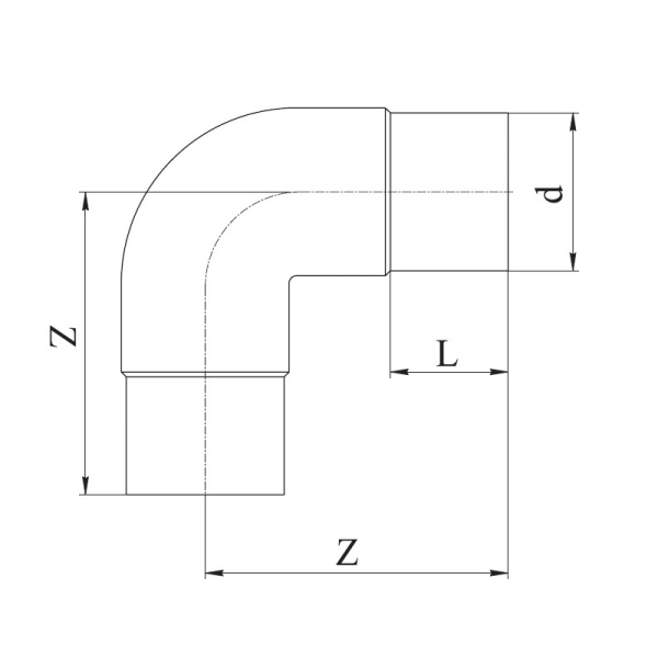 Отвод литой, ПЭ-100 D=110 мм, 90° SDR 17, Группа Полипластик, Россия