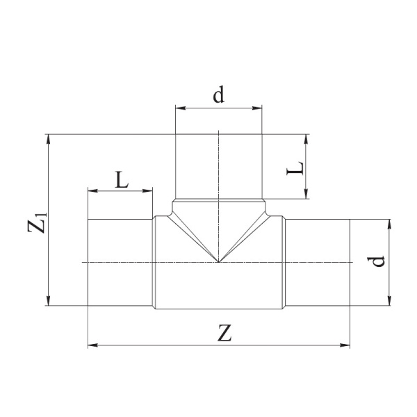 Тройник равнопроходной литой, ПЭ-100 D=110 мм, 90° SDR 17, Группа Полипластик, Россия