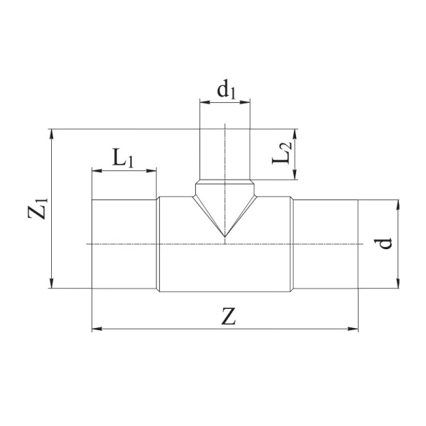 Тройник неравнопроходной литой, ПЭ-100 D=160х63 мм, 90° SDR 17, Группа Полипластик, Россия