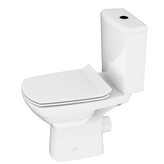 Унитаз-компакт Cersanit Carina New Clean On 011 SLIM Lift (S-KO-CAR011-3/5-COnS-DL-w) горизонтальный выпуск, двухрежимная арматура, нижний  подвод, сиденье с микролифтом