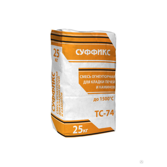 Смесь термостойкая для кладки печей и каминов Суффикс "ТС-74", 25 кг, Россия