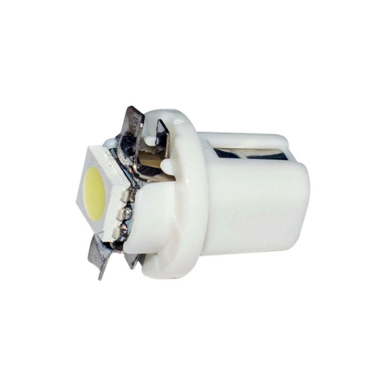 СВЕТОДИОД_ (А-12-1,2) (12T5\P8,7-W\1SMD) б/ц БЕСЦОКОЛЬНЫЙ БЕЛЫЙ с патроном 12В