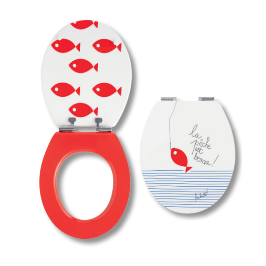 Сиденье для унитаза Рыбалка МДФ микролифт (арт. 20721599) (Виркэн)