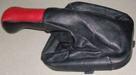 РУЧКА КПП ВАЗ 2110-12 С РАМКОЙ НАТ.КОЖА/КРАСНЫЙ/