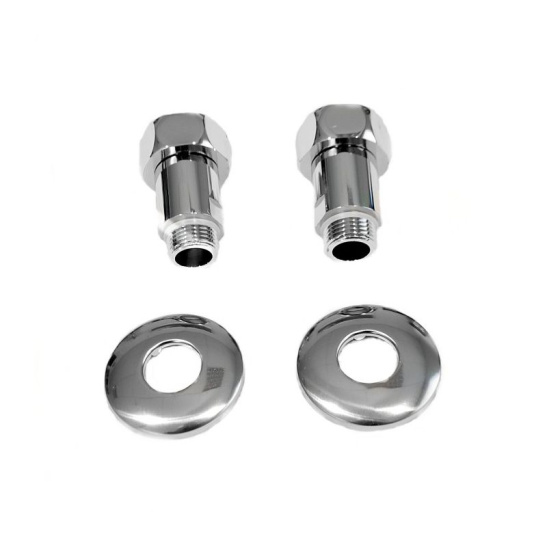 135 СОЕДИНЕНИЕ ПРЯМОЕ для полотенцесушителя хром. 3/4"-1/2" Г-Ш Китай