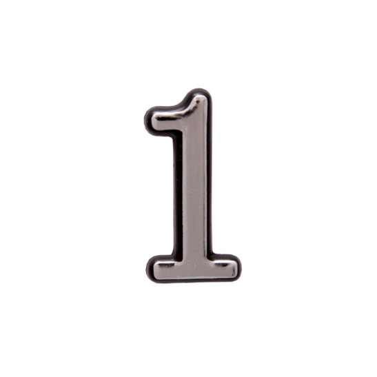 Цифра дверная БОЛЬШАЯ  "1"  хром на клеевой основе пластик* (АЛЛЮР)