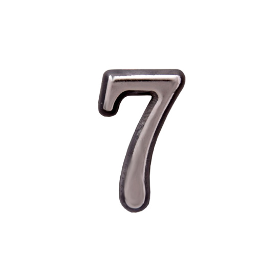 Цифра дверная БОЛЬШАЯ  "7"  хром на клеевой основе пластик* (АЛЛЮР)