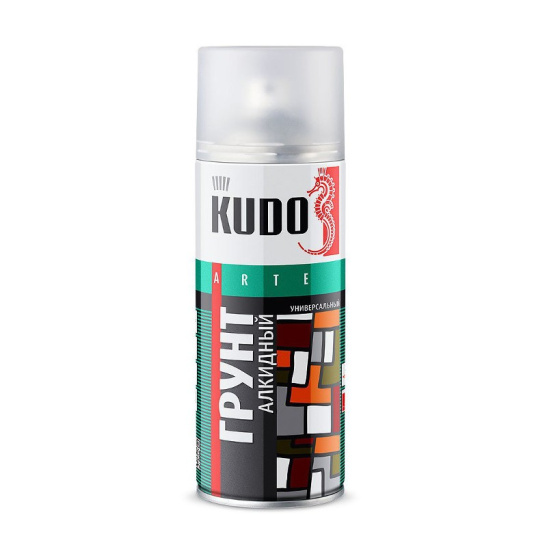 Грунт-спрей  KUDO (2001) универсальный алкидный серый, 520мл.