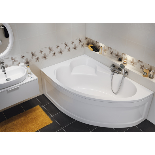 Ванна акриловая асимметричная 1530х1000х450мм Kaliope левая, в комплекте с каркасом, панелью, (Cersanit) Россия