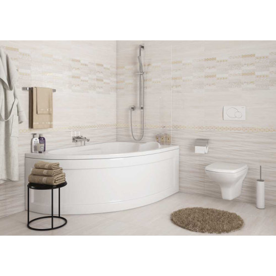 Ванна акриловая асимметричная 1530х1000х450мм Kaliope правая, в комплекте с каркасом, панелью, (Cersanit) Россия