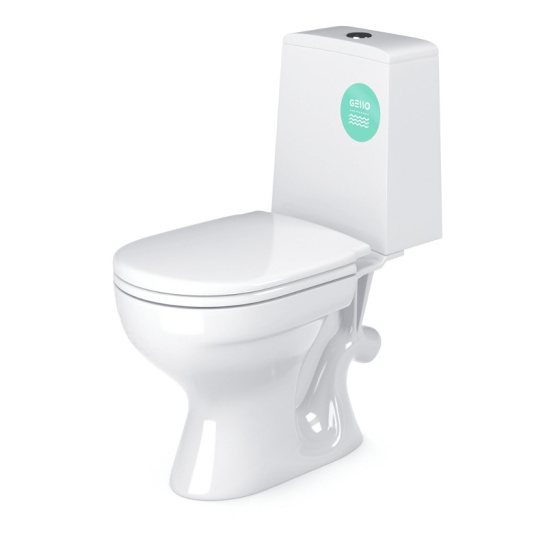Унитаз-компакт GESSO W102 home de luxe, УТ-00006243, косой выпуск, однорежимная арматура, нижний  подвод, сиденье