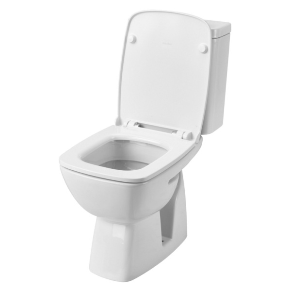 Унитаз-компакт Santek Нео Лайт SLIM (тонкое сиденье), 1WH302471, косой выпуск, двухрежимная  арматура OLIVEIRA, нижний  подвод, сиденье с микролифтом