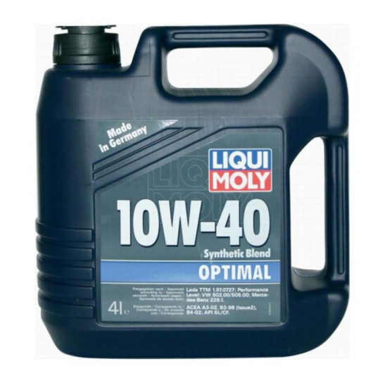 Масло моторное LIQUI MOLY Optimal (3930), А3/В3, SAE 10W40, 4 л, API SL/CF, полусинтетическое