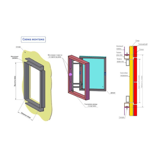 Люк под плитку нажимной с замком 3D 500*500 Шаркон Россия