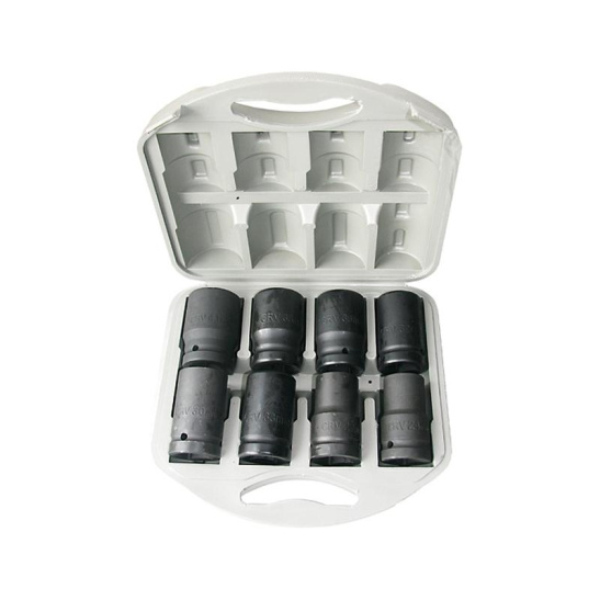 Набор головок для гайковерта  (8 шт.: 27/30/32/33/34/36/38/41 мм.) 1", торцевые, под баллонный ключ "мясорубку" (БАК.00108)