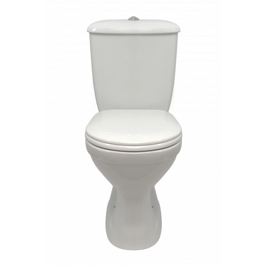 Унитаз-компакт Оскольская керамика Суперкомпакт горизонтальный выпуск, однорежимная арматура, нижний  подвод, сиденье