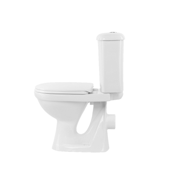 Унитаз-компакт Оскольская керамика Суперкомпакт горизонтальный выпуск, однорежимная арматура, нижний  подвод, сиденье