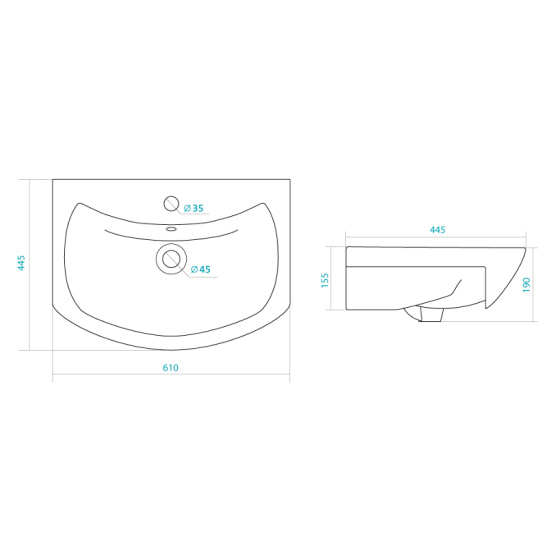 Умывальник "БАЛТИКА 60" мебельный с отв. (Чебоксары)