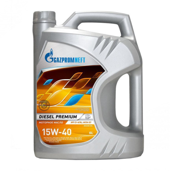 Масло моторное Gazpromneft Diesel Premium SAE 15W40, 5 л, API CI-4, минеральное, турбодизельный