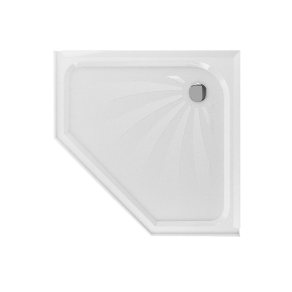 Поддон низкий пятиугольный 90 стеклоровинг (AB9017V-1) в сборе со съемным экраном (Alex Baitler)