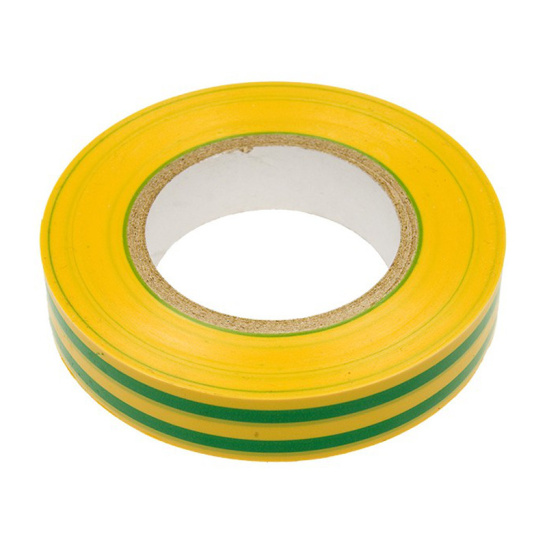 Изолента ПВХ 19ммх20м полосатая желто-зеленая Klebebander  Арт.TIK907T  