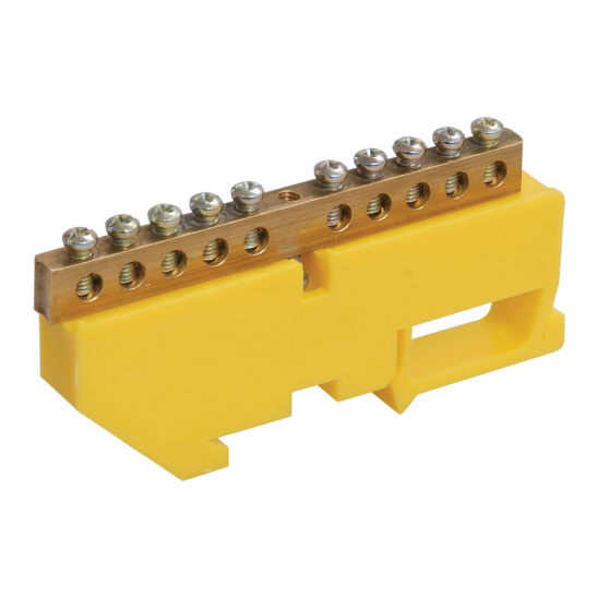 Шина PE "земля" на DIN-изол ШНИ-6х9-14-Д-Ж ИЭК (YNN10-69-14D-K05)