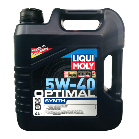 Масло моторное LIQUI MOLY Optimal Synth (1131/3926), А3/В4, SAE 5W40, 4 л, API SN/CF, синтетическое