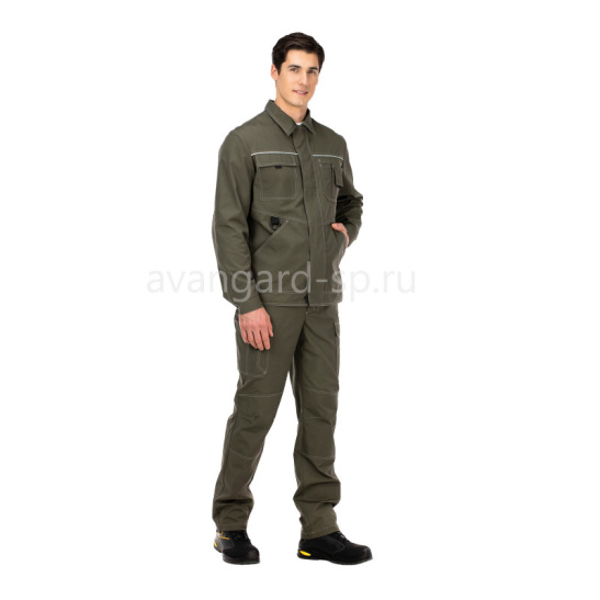 Костюм мужской "Гудзон Бриз", р. 60-62 (120-124) рост 3/4 (170-176), (куртка/брюки), хаки, с СОП