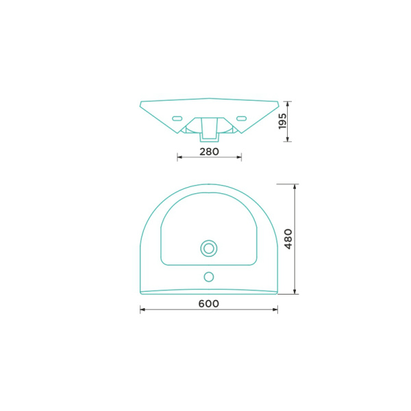 Раковина W101 home de luxe, с отверстием, без пьедестала, 600x480 мм, г. Волгоград