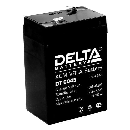 Аккумулятор Delta DT 6045, 4,5 mAh, 6 В, 0