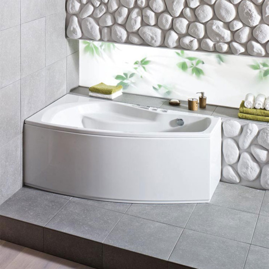 Ванна акриловая асимметричная 1600х950х455мм Майорка левая, на каркасе с экраном и сифоном (Santek) г. Чебоксары