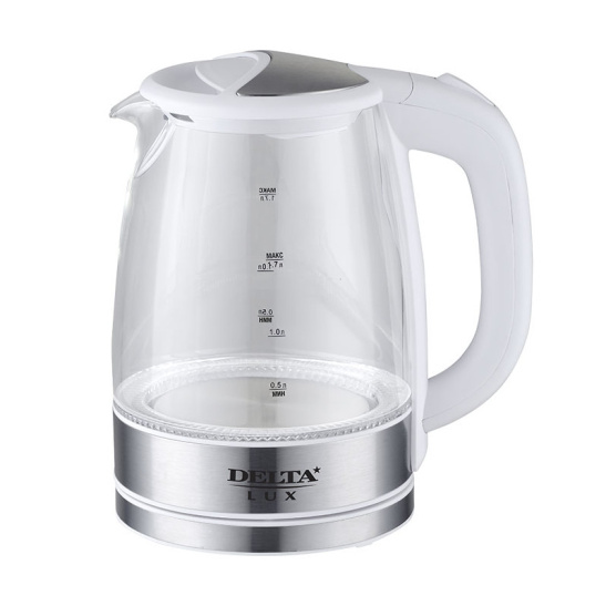 Электрочайник Delta Lux DL-1204W, 2200 Вт, 1,7 л, белый