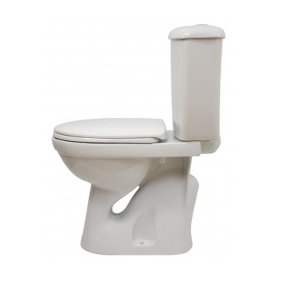 Унитаз-компакт Оскольская керамика Суперкомпакт вертикальный выпуск, однорежимная арматура, нижний  подвод, сиденье