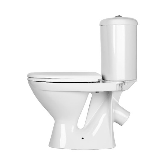 Унитаз-компакт Оскольская керамика Арго косой выпуск, однорежимная арматура, нижний  подвод, сиденье