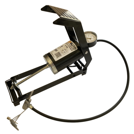 * Насос шинный ножной металлический, с манометром ("TOP AUTO" С.Петербург) "НН-5006"