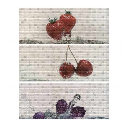 Плитка вставка 200x500 мм "Midas" Cerise White Composicion панно*3 ягоды сорт 1 Cifre (Испания)