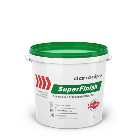 Шпатлевка полимерная "SuperFinish", 5 кг, 3 л, Danogips, Россия