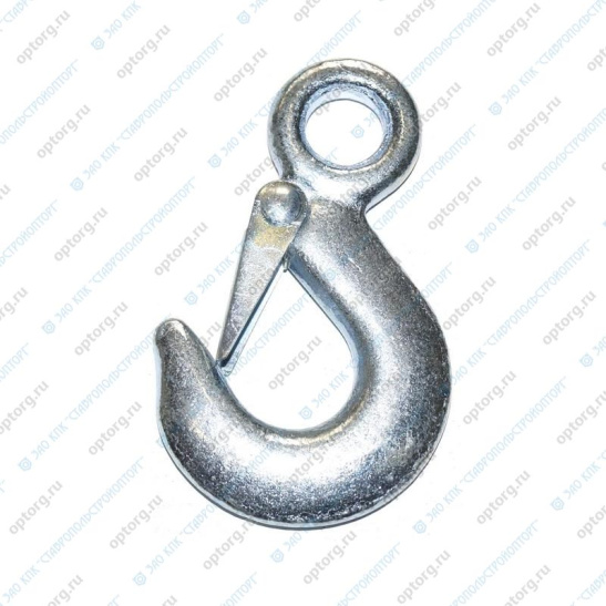 Крюк стальной (130 гр.) с фиксатором, для тросов буксировочных