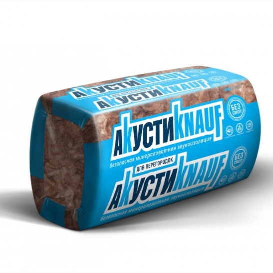 УТЕПЛИТЕЛЬ ТеплоKNAUF "АКУСТИKNAUF" 8х610*1230*100мм (0,6м3/6м2) 15 кг/м3
