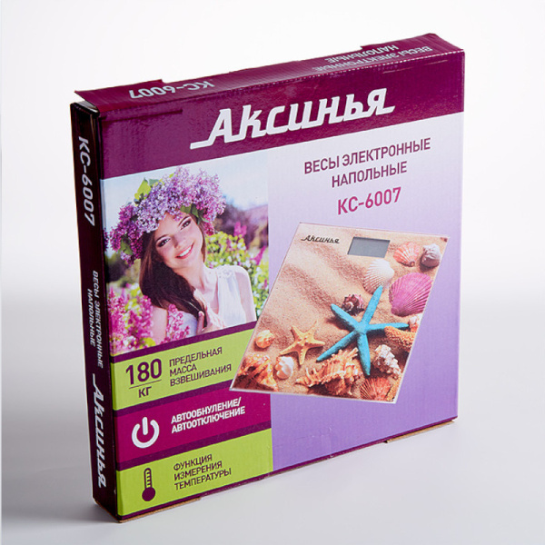Весы электронные напольные АКСИНЬЯ КС-6007 "Пляж"