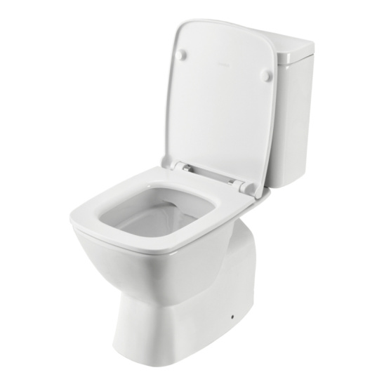 Унитаз-компакт Santek Нео Rimles SLIM (тонкое сиденье), 1WH302418, горизонтальный выпуск, двухрежимная арматура, нижний  подвод, сиденье с микролифтом