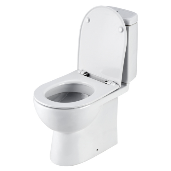 Унитаз-компакт Santek Остин Soft SLIM (тонкое сиденье), 1WH302419/1WH501856, горизонтальный выпуск, двухрежимная  арматура OLIVEIRA, нижний  подвод, сиденье с микролифтом