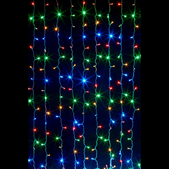 Гирлянда светодиодная "Занавес" 240 LED, 2*2 м, мультиколор, с контроллером, IP20