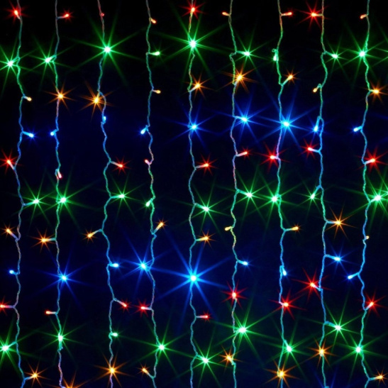 Гирлянда светодиодная "Шторы водопад" (320 L) 320 LED, 2*2 м, мультиколор, с контроллером, IP20