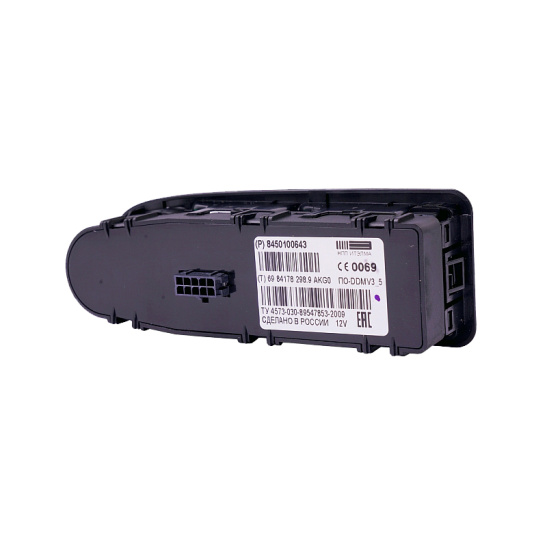 8450100643 БЛОК УПРАВЛЕНИЯ СТЕКЛОПОДЪЕМНИКАМИ ВАЗ-2190 FL (2-х клавишн. НОРМА, с управл. зеркалами, белая подсветка, после 2018 г.в.) ИТЭЛМА